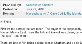 Fishing reports